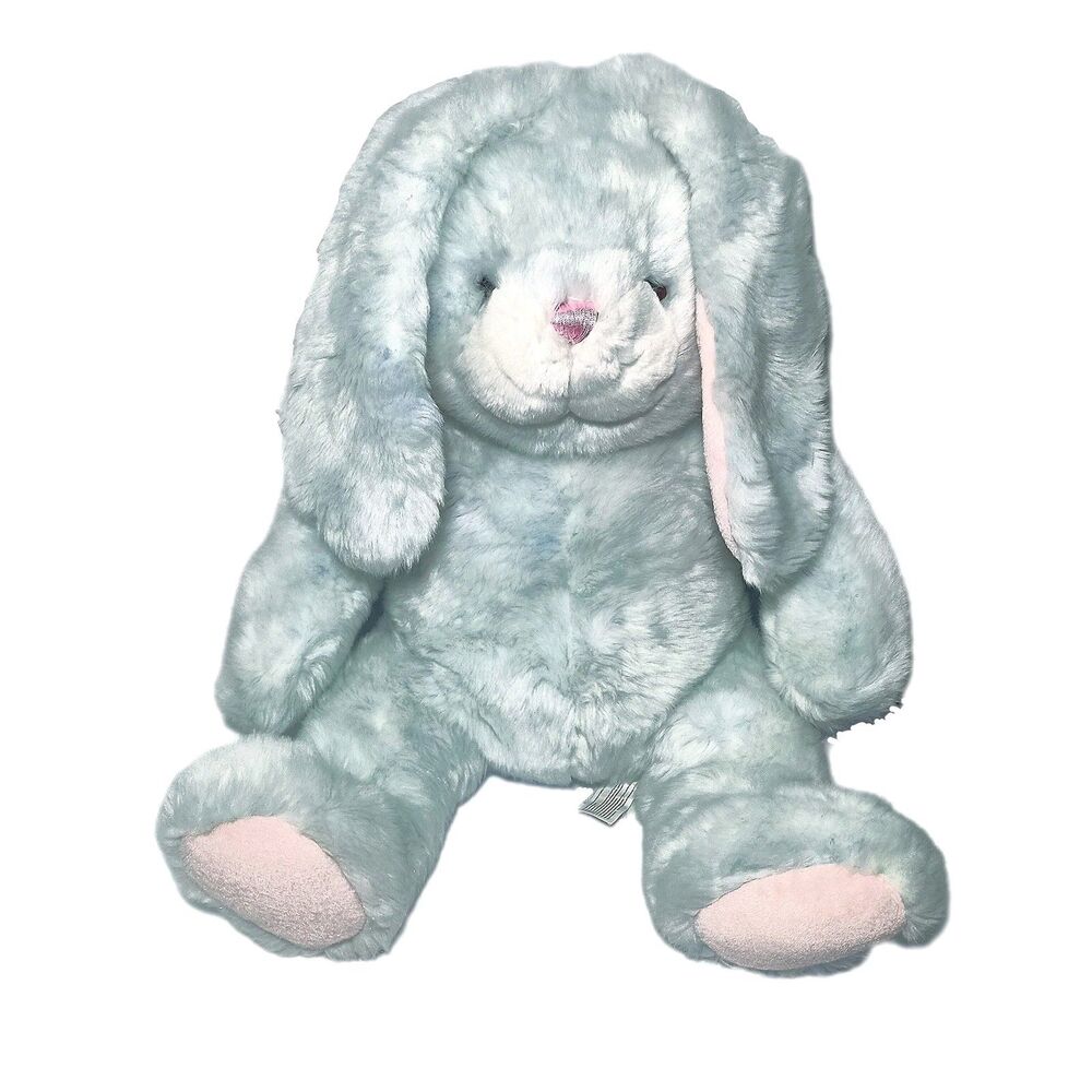 RARE Large 18" Vintage Stuffed Animal Alley Toys R Us Blue Plush Bunny Rabbit